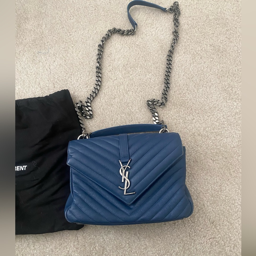 Saint Laurent College Bag in Blue